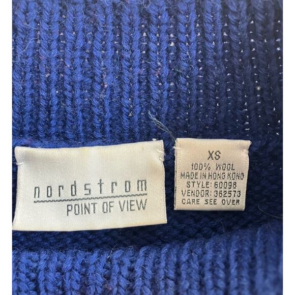 Vintage Nordstrom Blue Dog Christmas Wool Sweater XS - Picture 4 of 5